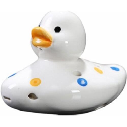 6 Holes Ocarina Cartoon Ducks Shape Ceramics Handmade Painted Simple Modern Birthday Gifts Beginners Orff Musical Instrument New