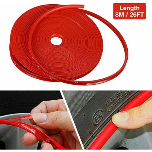 8 Meters Car Wheel Rim Sticker Wheel Decoration Auto Tire Rims Plated Strip Protection Decoration