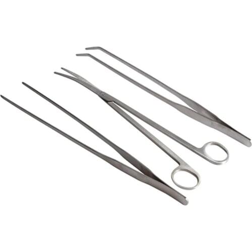 27cm Aquarium Live Tank Straight Curve Plant Tweezers Long Tongs 25cm Stainless Steel Plant Shrimp Reef Tank Crooked Tweezer