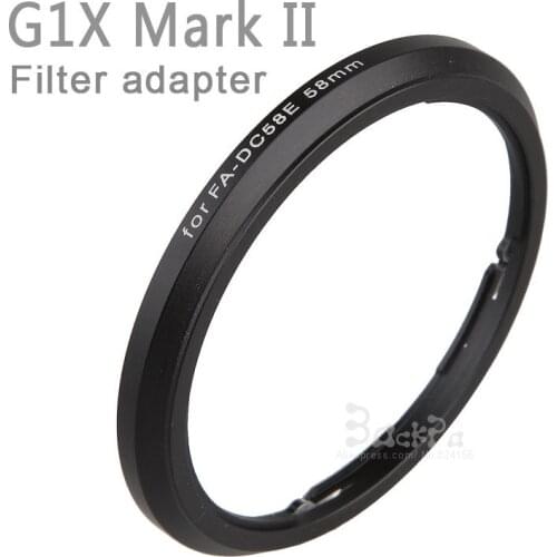 Aluminum FA-DC58E Lens Filter Adapter Fits for Canon PowerShot G1X Mark II Camera Reinstall 58mm UV filter / Lens hood