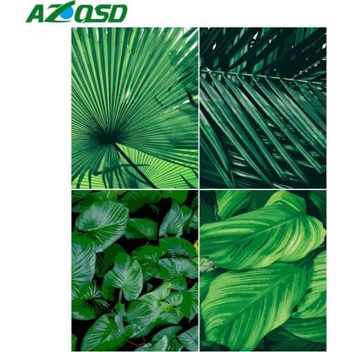 AZQSD Oil Painting By Numbers Leaf Home Decoration Acrylic Paint Unframe Pictures By Numbers Still Life Unique Gift