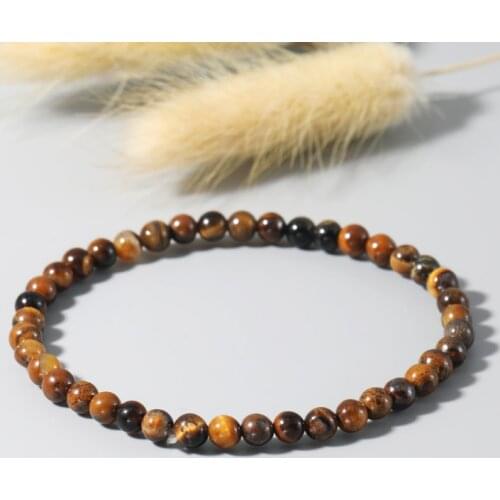 4MM tiger eye stone Jewelry Stone Energy Bracelet Small Bracelet Natural Stone Personality Bracelet Beaded Couple Bracelet