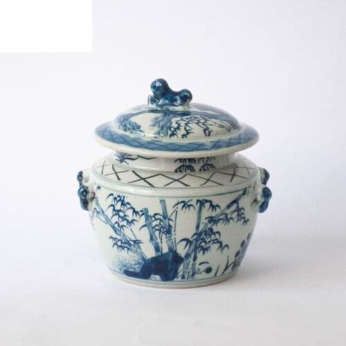 Tea Pot Jingdezhen Blue And White Ginger jar vase Porcelain Qing Dynasty ceramic jar vase