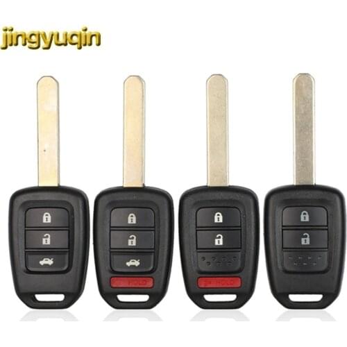 Jingyuqin Remote Key Shell For Honda Accord CR-V FIT XRV VEZEL CITY JAZZ CIVIC HRV FRV 2/3/4 Buttons Car Key Case Fob