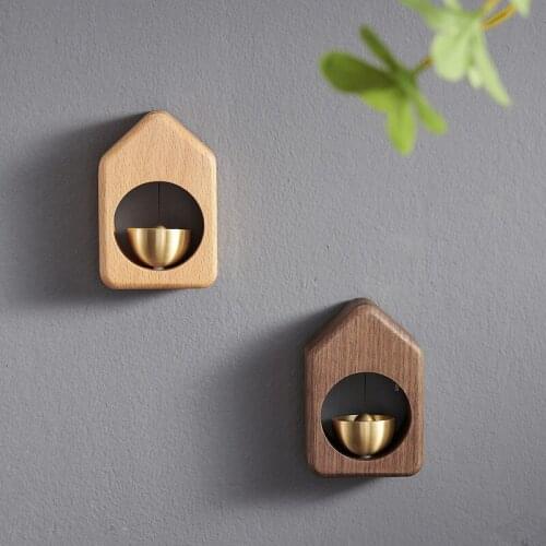 Wooden Wind Chime Wooden Door Bell Japanese Entry Creative Walnut Copper Wood Solid Pendant Style Material Origin Theme