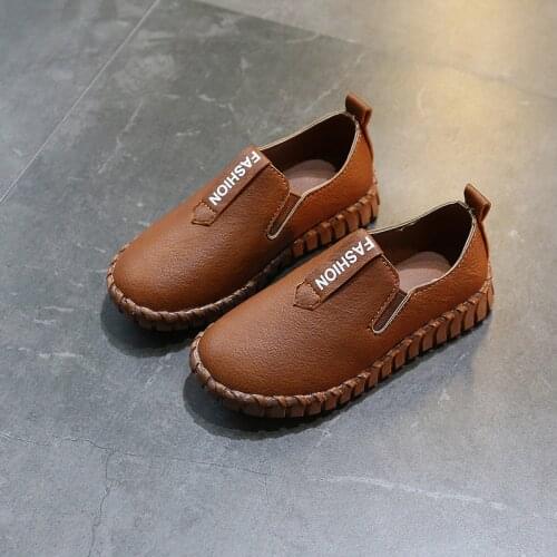 Kids Leather Shoes Autumn Fashion Cut-outs Big Boys Shoes Children Student Infant Casual Sneakers Non-slip Loafers SML003