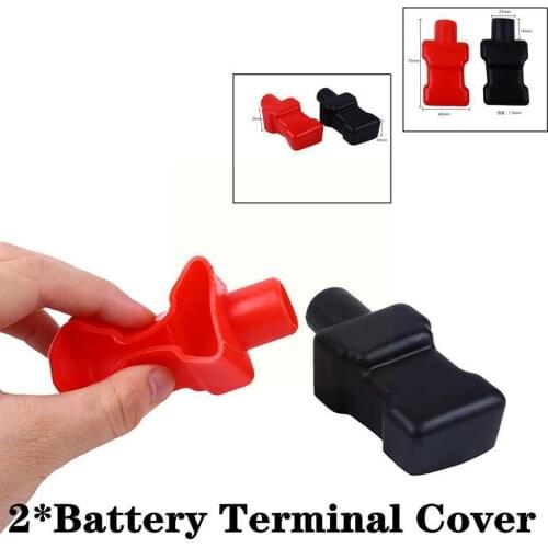 2pcs Rubber Car Positive Battery Terminal Cap Cover Insulating Universal Truck Motorcycle For Car Boot Terminal Battery Cov Y1F7
