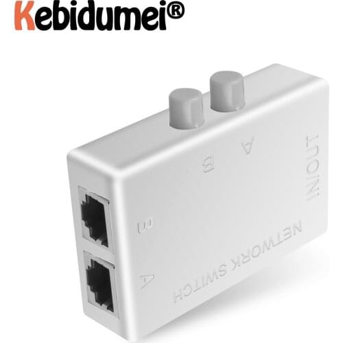 Mini 2 Port RJ45 Connector RJ45 Network Cable Switcher Ethernet Adapter Network Box Switcher Manual Sharing Switch Adapter New