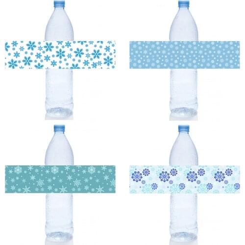 10pcs Snowflake Frozen Water Bottle Stickers Snowflake Adult Birthday Party Decoration Baby Shower Kids Bottle Label Stickers