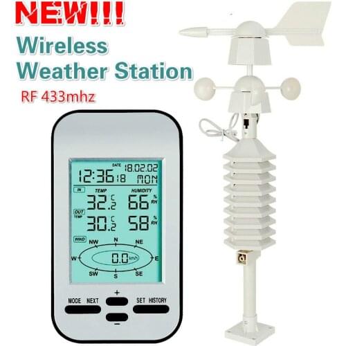 NEW Wireless Weather Station Anemometer Wind Speed Direction Sensor Meteorometer Digital Wind Chill Temperature Humidity Meter