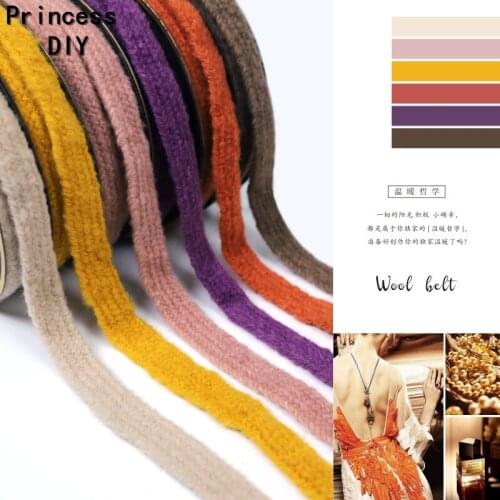 5Yards 25MM Solid Ribbon for Craft Woven Wool Ribbon Knit Tape Trim DIY Hair Bowknot Baking Decoration Flower Gift Wrapping Trim
