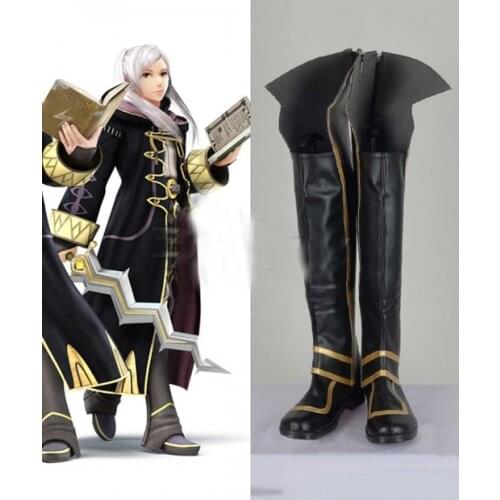 Fire Emblem Awakening Female Robin Black Cosplay Shoes Boots Halloween Carnival Cosplay Costume Accessories