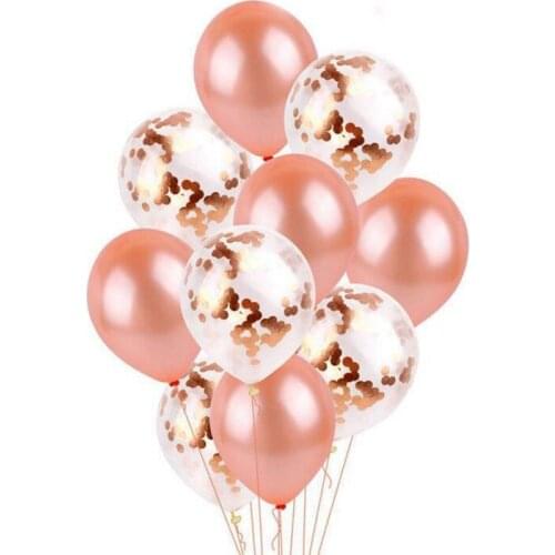 Rose Gold Balloon Birthday Party Latex Balloon Valentines Day Wedding Banquet Decoration Sequin Love Balloon Set