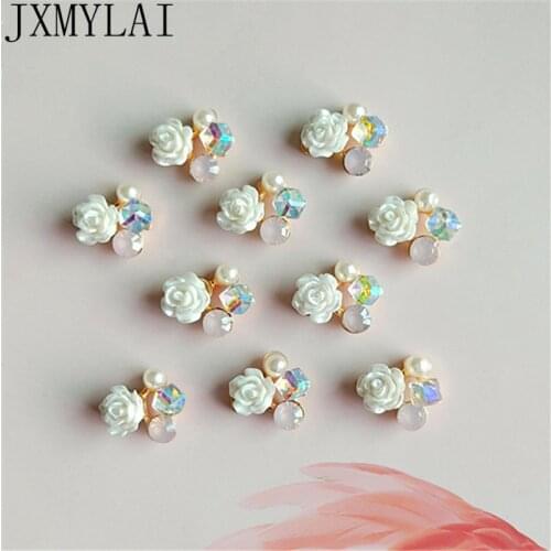 10 PCS 13mm*15mm Fashion Metal Alloy KC Gold Flowers Pendant Connectors Charms Findings For Jewelry Making