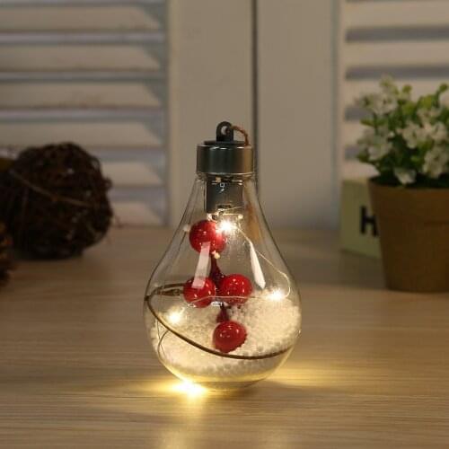 Led Decoration Transparent Christmas Ball Festival Christmas Tree Glow Pendant Hollow Ball Home Party DIY Ornaments Supplies