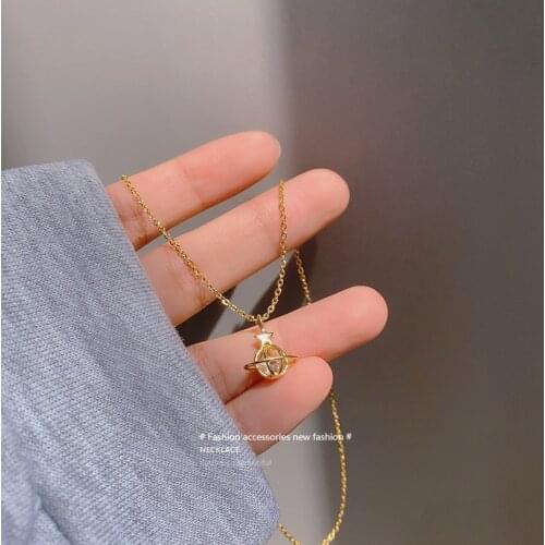 Titanium steel zircon star short necklace female collarbone chain design feel versatile web celebrity choker pentagram pendant