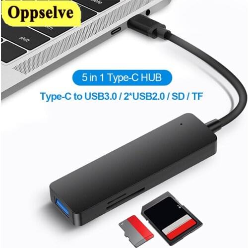 USB 3.0 USB 2.0 5 in 1 Type-C Hub Adapter Multi-port USB C SD TF Card Reader HUB for Hard Disk Keyboard PC Computer Accessories
