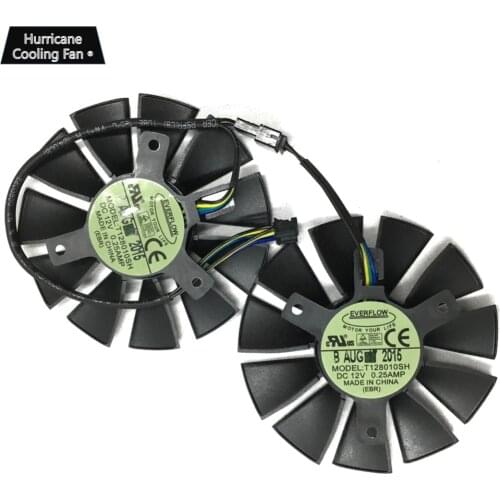 T128010SH 12V 0.25A 75mm VGA Fan for ASUS STRIX GTX 960 GTX950 GTX 750TI R9 370 R9 285 Video Card Cooling Fan