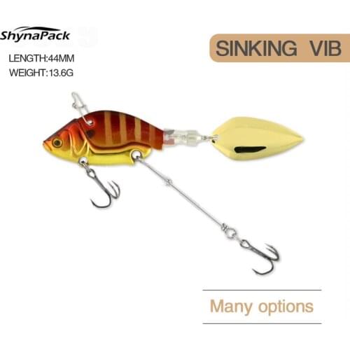 44mm 13.6g Vibration Sinking Fishing Lure Lipless Crankbaits Sinking Artificial Hard Bait Wobblers VIB Bait Bass Fishing Tackle