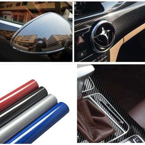 5D Carbon Fiber Vinyl Foil Film Car Wrap Roll PVC Sticker Decal Black DIY Waterproof All Weather Adhesive Tape Back NEW