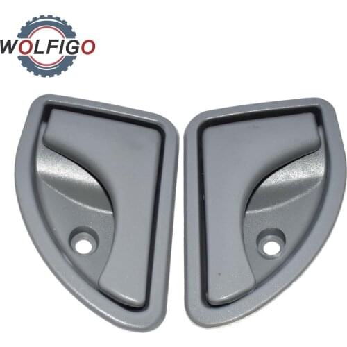 WOLFIGO 2 Pcs Pair Gray Front Left Right Inner Interior Door Handle for Renault Kangoo Twingo 1993-2007 8200247802 8200259376