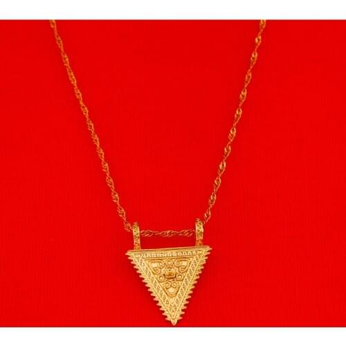 Ethiopian Fashion Pendant Necklaces Womens African Gold Color Dubai Flower Jewelry