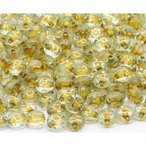 Golden Mix 4x7mm Acrylic Letter Beads Round Alphabet Spacer Loose Beads For Jewelry Making Diy Necklace Bracelet Accessories