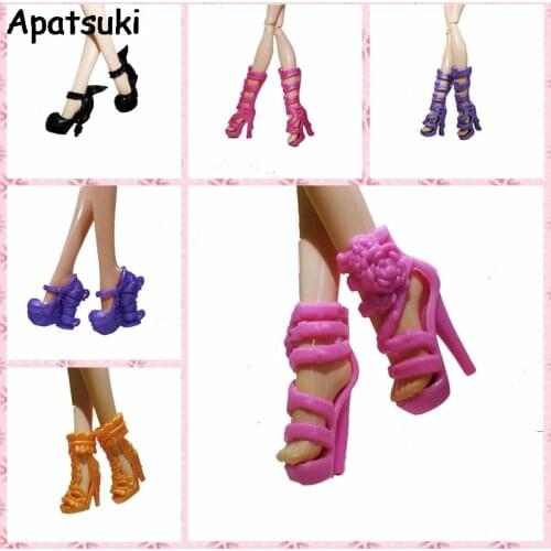 1pair Fashion Shoes For Monster High Dolls High Heel Shoes For Demon Monster Doll Sandals Boots For 1/6 Monster Dolls