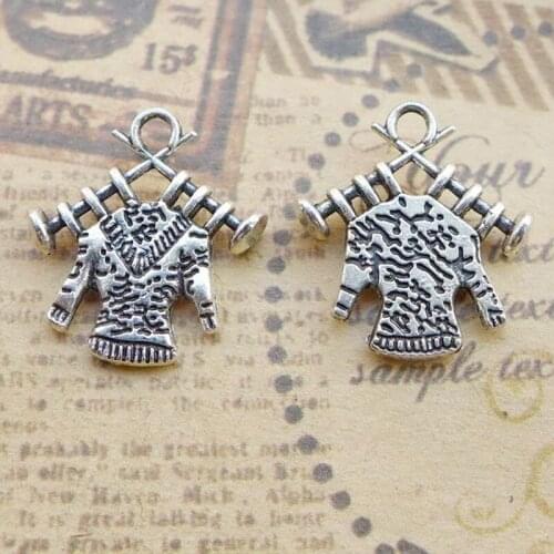 10pcs 19x17mm Clothes Charms Antique Silver Color Tone Pendants Jewelry Making Diy Necklace Bracelet Handmade Craft Accessories