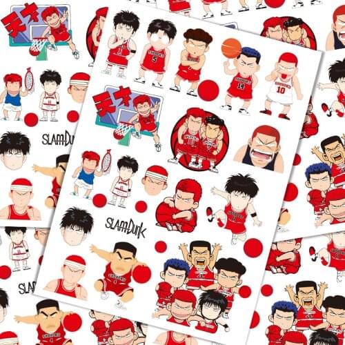 19 Pcs Slam Dunk Sticker Luggage Suitcase Sticker Trolley Case Laptop Sticker