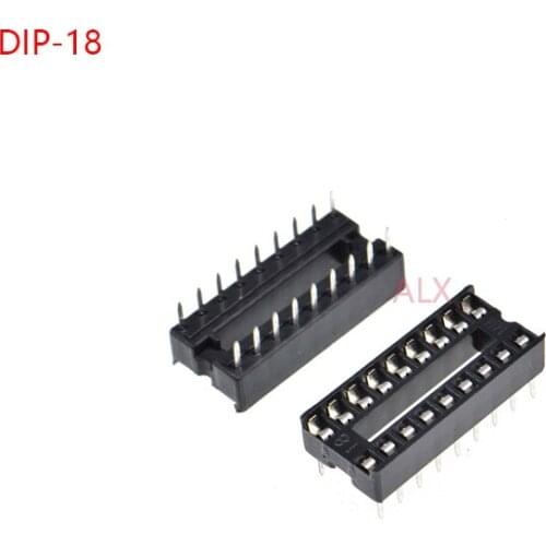 20PCS DIP18 IC SOCKET DIP CHIP TEST HOLDER Adaptor 18 PIN dip-18 DIP 18PIN 18p 2.54MM PITCH CONNECTOR
