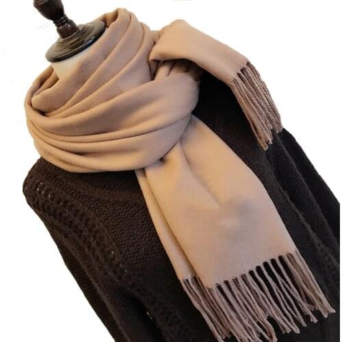 2021 Women Cashmere Winter Shawl Solid Color Scarves Lady with Tassel Candy Color Shawl Women Scarf Soft