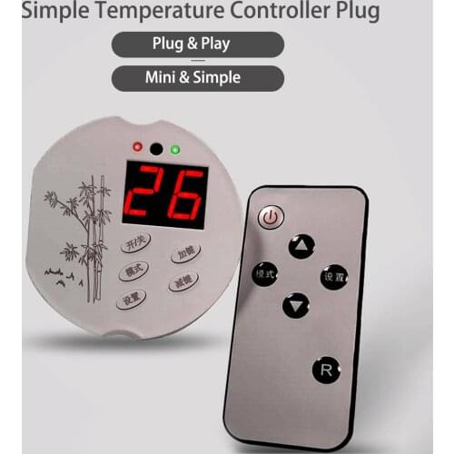 Digital Temperature Controller Plug Socket Temp Adjustable Thermostat Switch with Remote Controller