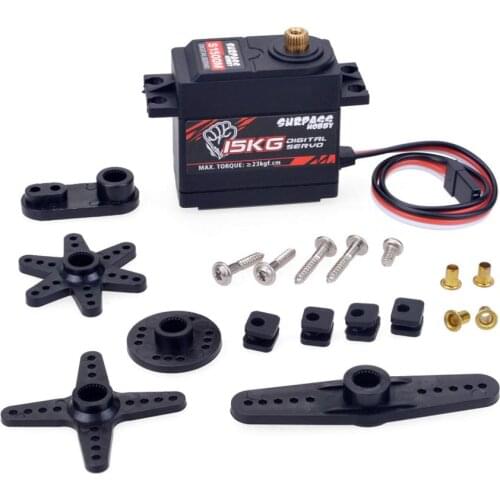 SURPASS Hobby Digital Servo 15KG Metal Gear S1500M for 1/8 1/10 Scale RC Car Helicopter Boat Duct Plane Airplane Robot