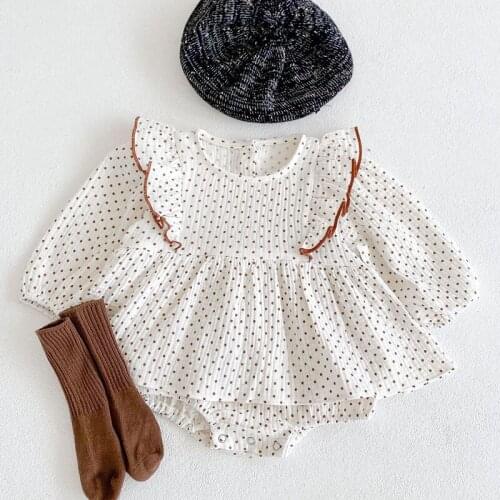 Spring Kids Baby Girl Long Sleeve Dot Printing Rompers Autumn Newborn Infant Baby Girl Rompers Baby Girl Clothes Rompers