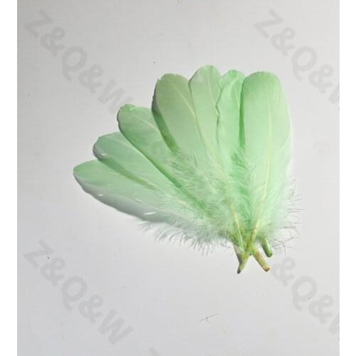 Natural and beautiful 10-15CM goose feather dyed light green 20-200PCS DIY jewelry earrings accessories clothing decoration