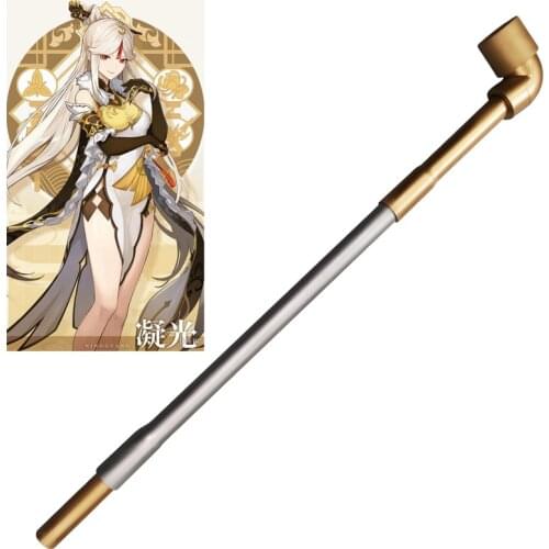 Genshin Impact Ningguang Cosplay Tobacco Pipe Smoking Pipe Anime Hair Clip Hairpin Halloween Costume Accessory Prop Headwear