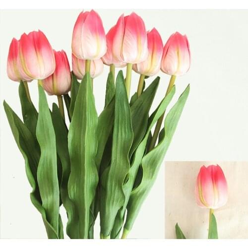 Artificial Flowers Tulip 46cm Long Pu Latex Branch Real Touch Flowers for Home Wedding Decoration Flower Wreaths