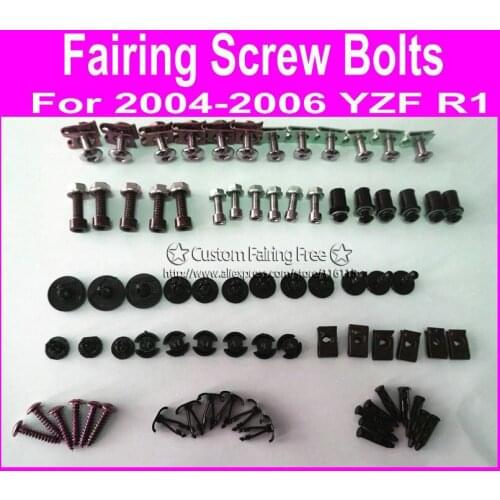 Motobike fairings screw bolts kit for YamahaYZF R1 2004 2005 2006 black fairing dag screws yzf r1 04 05 06 coupling bolt set