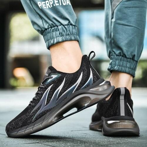 Summer Running Shoes For Men Breathable Flame Design Sneakers Reflective Sports Shoes Outdoor Light Jogging Gym Shoes Zapatillas