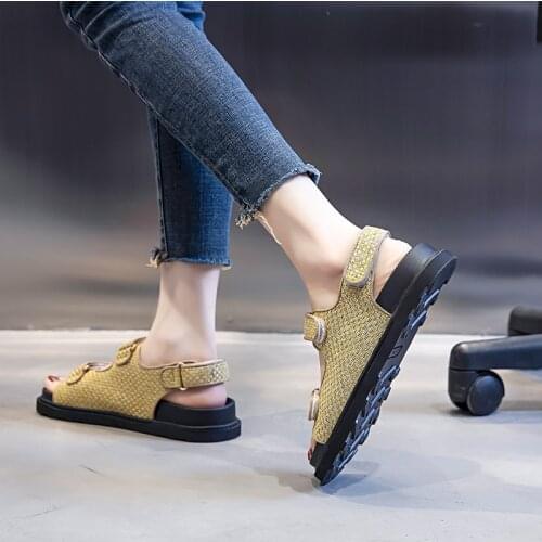 QZYERAI 2021 Summer Womens Sandals Gladiator Roman Style Sports and Casual Sandals Med (3cm-5cm) Polyester