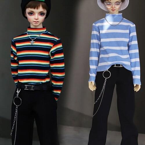 M1077 children handmade toy 1/6 1/4 1/3 Doll Accessories BJD/SD doll clothes Striped long sleeve top 1pcs