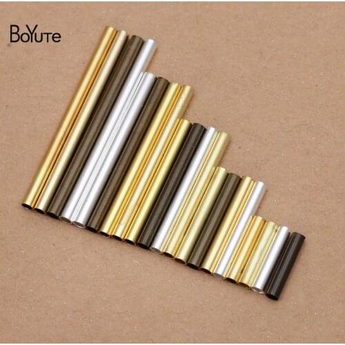 BoYuTe 500Pcs 2MM Outer Diameter 10MM 15MM 20MM 25MM 30MM Length Metal Brass Tube DIY Hand Made Jewelry Accessories Parts