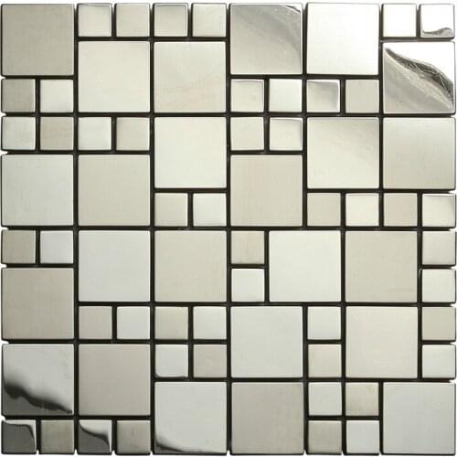 Stainless steel metal mosaic tiles for tiles mosaic desgin metal kitchen wall tiles silver color HME8070