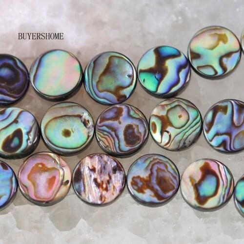 Fahion Jewelry 12MM Natural New Zealand Abalone Shell Round Loose Beads 16" O022