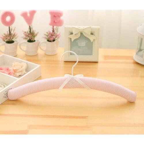 41cm 5 pcs/lot European Style Anti skid Satin Padded Clothes Hangers for Adult Dress Hanger with Sponge Padded Seamless Hanging