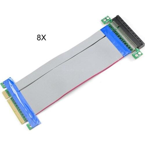 New Riser PCI-E PCIE PCI Express 8X/ 16X Riser Extender Card with Molex IDE Power & Ribbon Cable Adapter 20cm DOM668