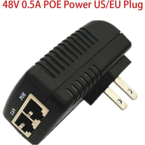 CCTV Security Surveillance PoE Power Supply 48V 0.5A 24W POE Wall Plug POE Injector Ethernet Adapter IP Camera Phone US EU Plug