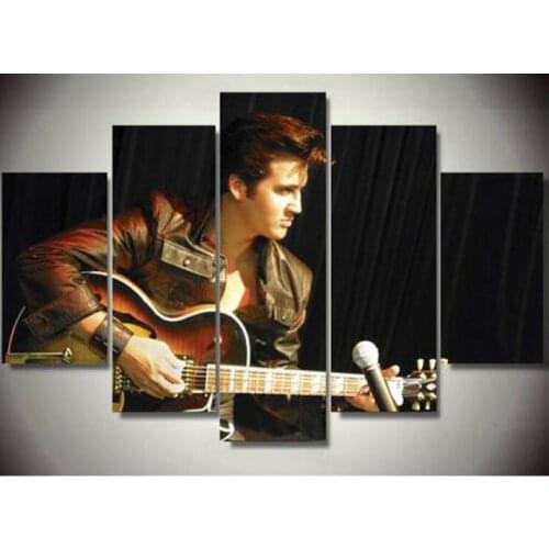 Full square Diamond Embroidery diy 5d 5 Pieces Elvis Presley Poster Elvis Guitar 3d Picture diamond Painting Canvas Home Decor