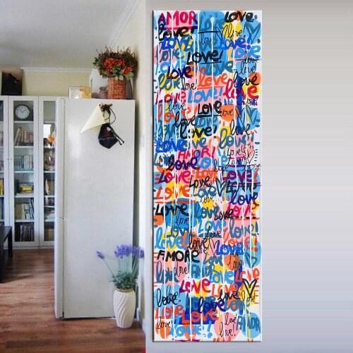 Scandinavian Style Love Poster Colorful Full Love Canvas Painting Graffiti Wall Pictures For Living Room Nordic Decor Home Art